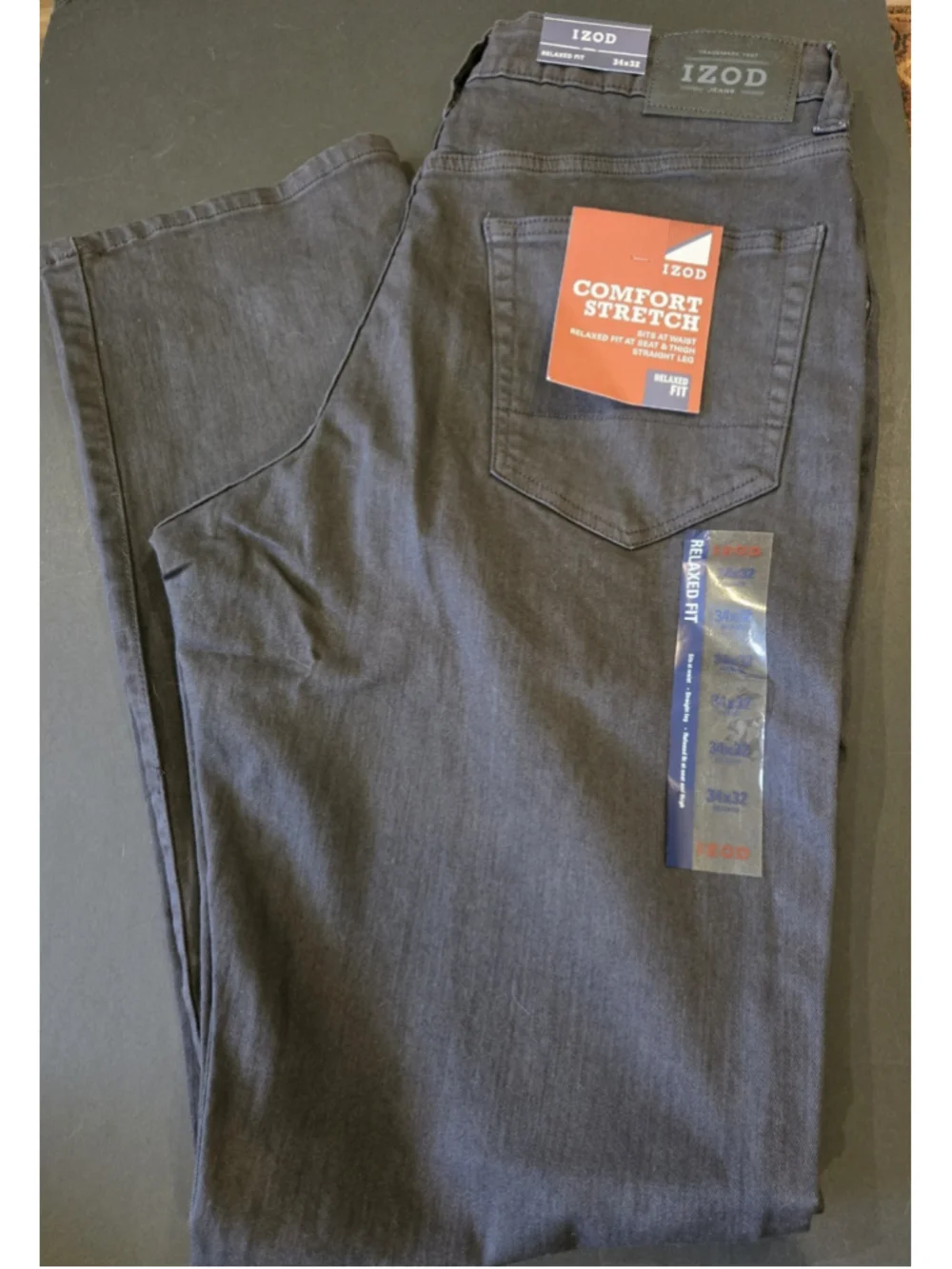 IZOD Men's Comfort Stretch Straight Fit Jean Moonlight 34x32 NWT (D-43)